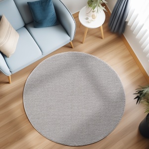 Covor rotund Loom Argintiu 160x160 cm - Img 2