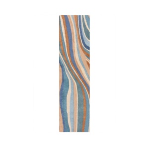 Covor traversa Abstract Flow Albastru 60x230 cm, Flair Rugs - Img 5