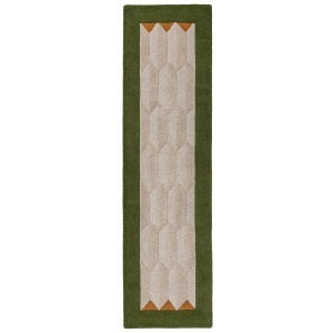 Covor traversa Apex Border Wool Verde 60x230 cm - Img 5