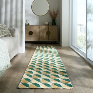 Covor traversa Manhattan Carlos Geo Verde 60X230 cm, Flair Rugs