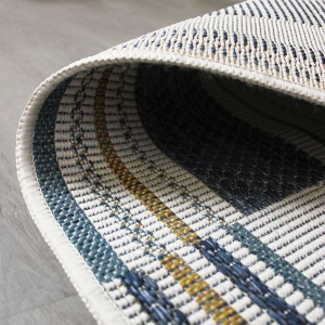 Covor traversa Rosco Geo Outdoor Albastru 80x230 cm, Flair Rugs - Img 2