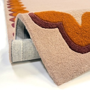 Covor traversa Wiggle Wool Portocaliu 80x230 cm - Img 2