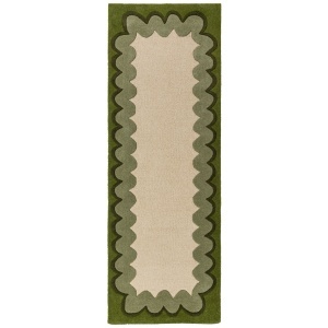 Covor traversa Wiggle Wool Verde oliv 80x230 cm - Img 5