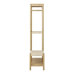 Cuier cu banca Ember, Natural, 95x36x165 cm