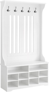 Cuier cu pantofar Vasagle Alb 100x35x180 cm