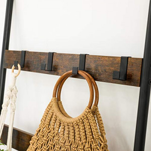 Cuier prosoape tip scara, Vasagle, Antic-Negru, 60x176 cm - Img 5