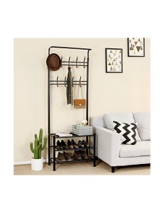 Cuier, Songmics, Metal, Negru, 68 x 35 x 187 cm - Img 3