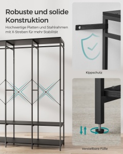 Cuier Songmics Negru 141x40x180 cm - Img 5