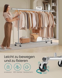 Cuier stander Argintiu Songmics 200x45x161.5 cm - Img 4