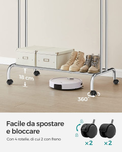 Cuier stender, Songmics, Argintiu, 153x54.5x103 cm - Img 6