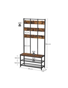 Cuier, Vasagle, Maro Rustic, HSR087B01, 84 x 30 x 184 cm - Img 4