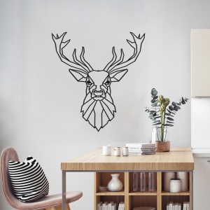 Decoratiune de perete din metal, Stagio, Negru, 0.2x40x40 cm - Img 2