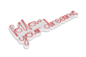 Decoratiune luminoasa LED de perete Follow Your Dreams Roz 60x32x2 cm - Img 6