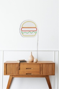 Decoratiune luminoasa LED de perete Hamburger Multicolor 28x27x2 cm - Img 5