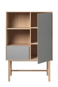 Dulap BILBAO, Gri deschis, 45x150x100 cm - Img 4