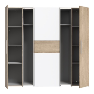 Dulap Closet 4 usi sonoma stejar alb melamina 200x61.5x190.5 cm - Img 4
