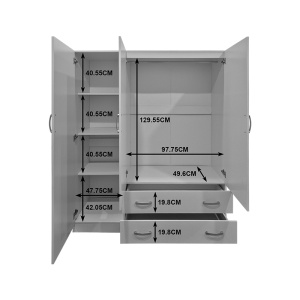 Dulap cu 3 usi Alvia, Sonoma, 150x51x240 cm - Img 6