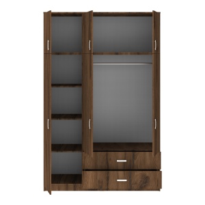 Dulap cu 3 usi, Royal, Nuc, 150x58x230 cm - Img 4