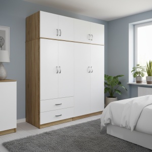 Dulap cu 4 usi, Athos, V8, Sonoma, 160x42x240 cm