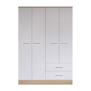 Dulap cu 4 usi Harmony, Pako World, Stejar-Alb, 137x52x198 cm