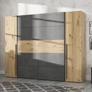 Dulap cu 4 usi Verzo Pako World Maro deschis 270.5x61.5x210.5 cm - Img 2
