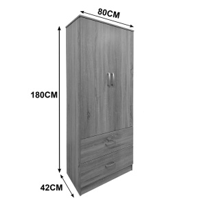 Dulap cu 6 usi, Athos I, V26, Antracit-Stejar, 240x42x180 cm - Img 6