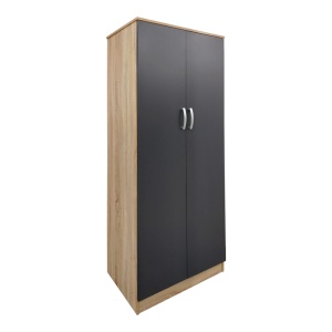 Dulap cu 6 usi, Athos II, V7, Antracit-Stejar, 240x42x240 cm - Img 2