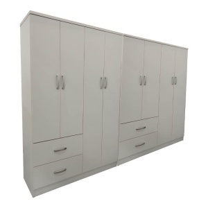 Dulap cu 8 usi, Athos, V12, Alb, 241x42x180 cm - Img 2