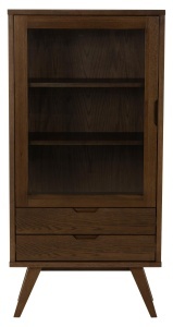 Dulap cu vitrina A-Line, Gri, 145x72x36 cm - Img 5