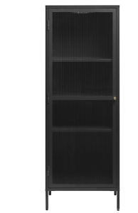 Dulap cu vitrina BRONCO, Negru, 40x160x58 cm - Img 3