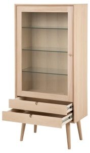 Dulap cu vitrina Century, Alb, 143.2x72x36 cm - Img 4