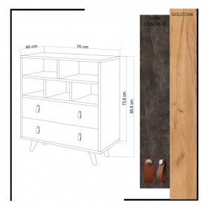 Dulap Dressing Marco Oak-Dark Concrete - Img 4