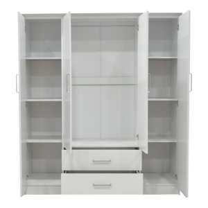 Dulap Olympus cu 4 usi si sertare alb 159x57x183 cm - Img 3