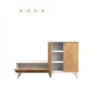 Dulap Pantofi FİJEL Oak-Alb - Img 3