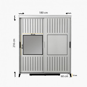 Dulap Pasific Home Fuga - 180 Parlak Beyaz Dolap - Img 8