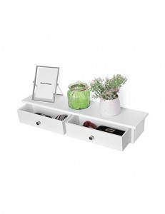 Etajera cu rafturi, Songmics, Alb, LWS65WT, 65 x 15 x 10 cm - Img 7