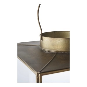 Felinar decorativ Mohali, Auriu, 24.5x24.5x42 cm