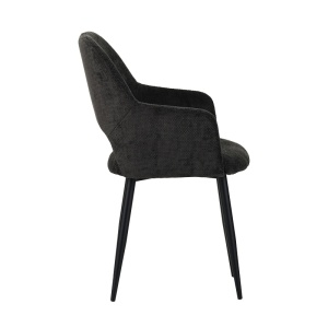 Fotoliu Factols material textil negru si picioare din metal negru 53x61x84 cm - Img 3