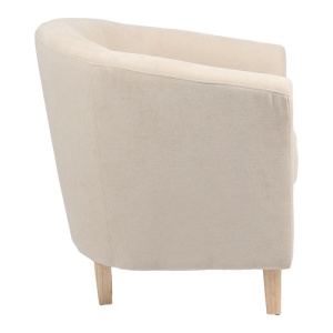 Fotoliu Tronmo crem din material textil si picioare din lemn de cauciuc 75x69x75 cm - Img 3