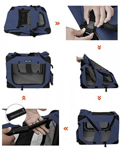 Geanta de transport animale, Feandrea, Albastru-Negru, 70.0x52.0x52.0 cm - Img 6
