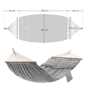 Hamac, Songmics, Gri, 210x150 cm - Img 3