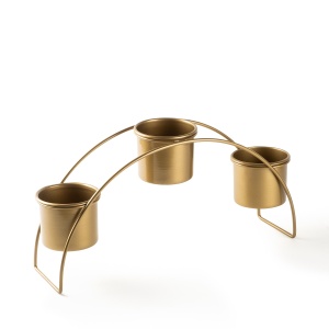 Jardiniera suport metalic decorativ GED-012 Auriu 40x20x10 cm - Img 4