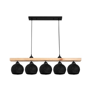 Lampa Salote, Pako World, E27, 5 becuri, Maro-Negru, 100x18x24 cm