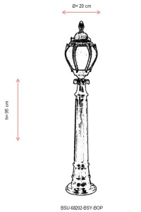 Lampadar de exterior BOP Alb 95x20 cm - Img 3