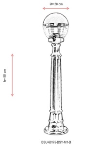 Lampadar de exterior M1B Negru 90x20 cm - Img 3