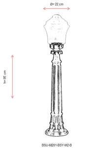 Lampadar de exterior M2B Negru 85x22 cm - Img 3