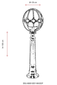 Lampadar de exterior M8BOP Negru 100x30 cm - Img 3