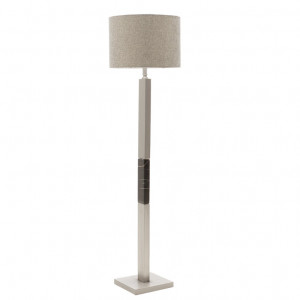 Lampadar din Metal PWL-0940, E27, argintiu-negru-gri, 43x43x153 cm