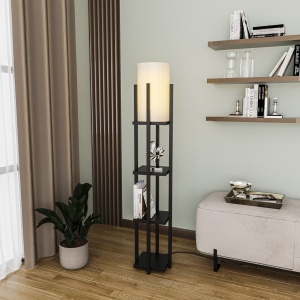Lampadar Shelf Negru 25x25x130 cm - Img 3