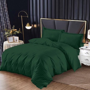 Lenjerie Damasc 1 persoana 140x200 Bright V4 Verde inchis, 4 Piese (Finet)